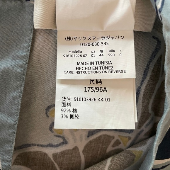 S Max Mara Blue Floral Lily Sleeveless Cotton Top 916103926 Size 10 US - Picture 4 of 6